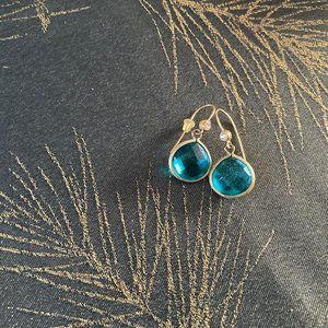 Rivka Friedman Blue Quartzite Earrings 18K Gold Satin Finish drop earrings